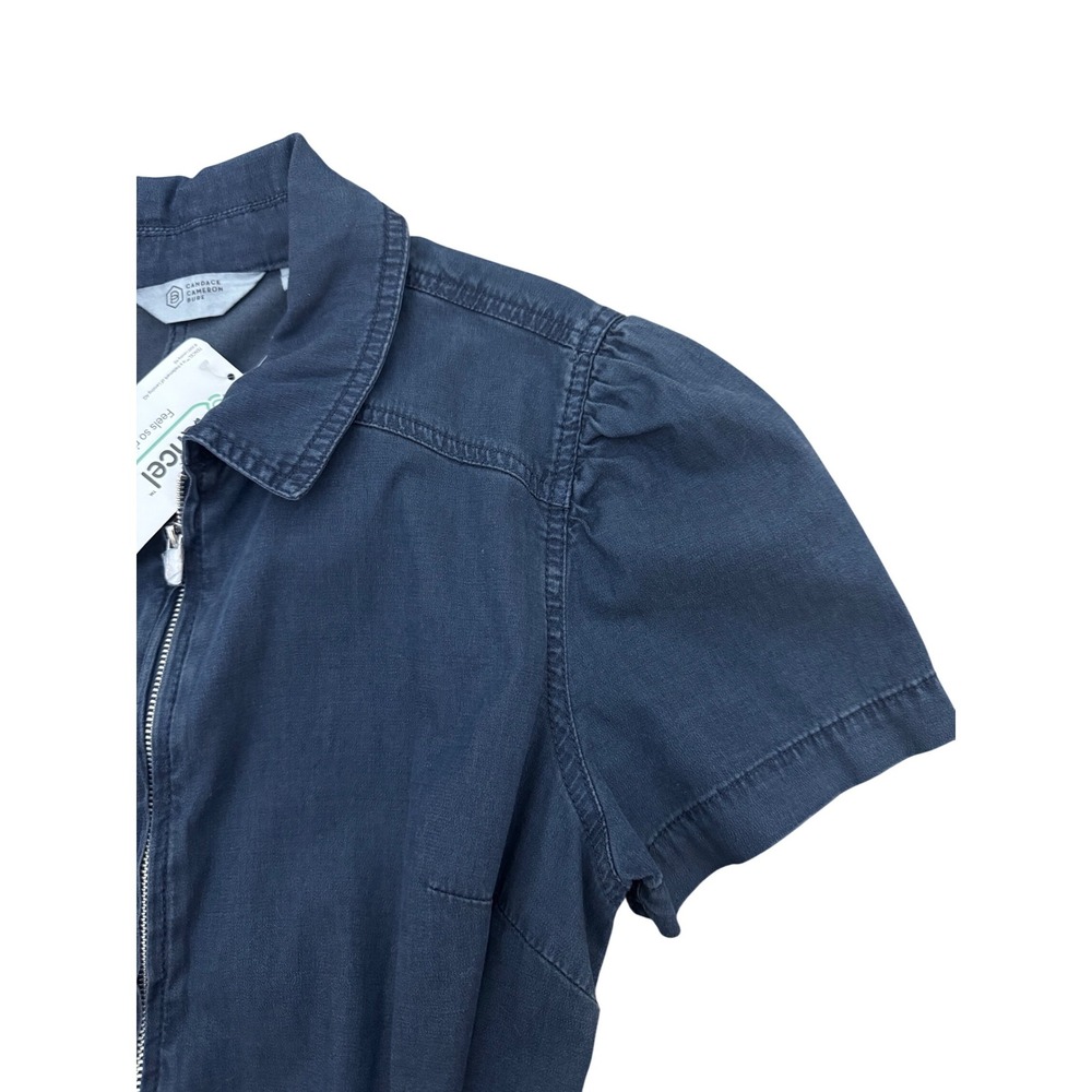 Candace Cameron Bure Denim‎ Chambray Utility Jumpsuit Belted Blue Size S - Picture 5 of 11